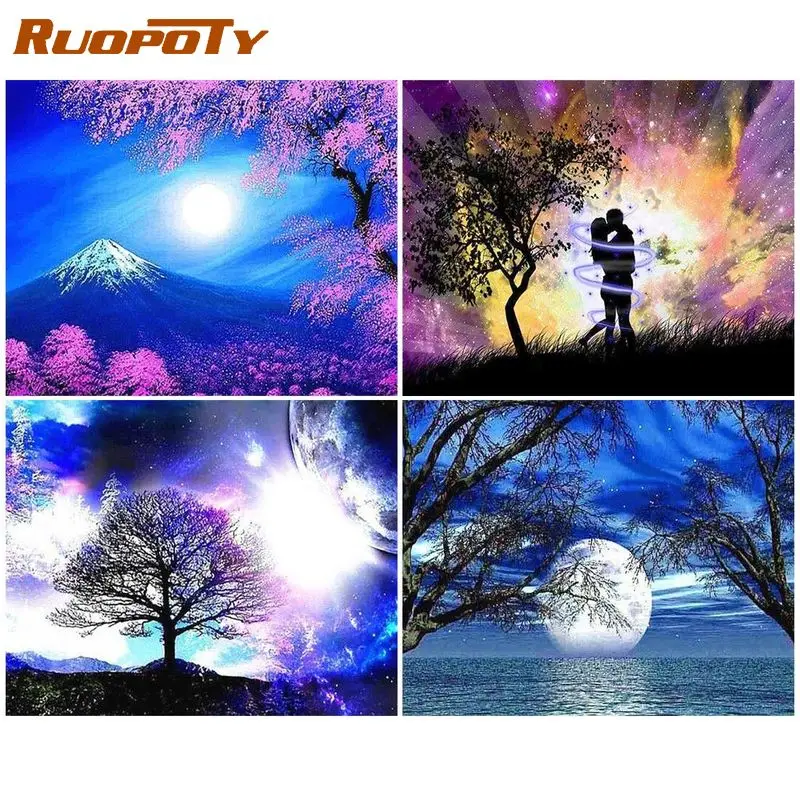 

RUOPOTY 40x50cm Paint By Number Acrylic Paints Pictures By Numbers Landscape Drawing By Number Handicraft Personalized Gift