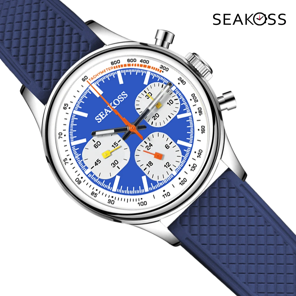 Цена Мужские механические часы SEAKOSS Seagull Move T 1963 40 мм, хронограф ST1903, светящиеся силиконовые часы с сапфировым стеклом для пилотов, наручные часы