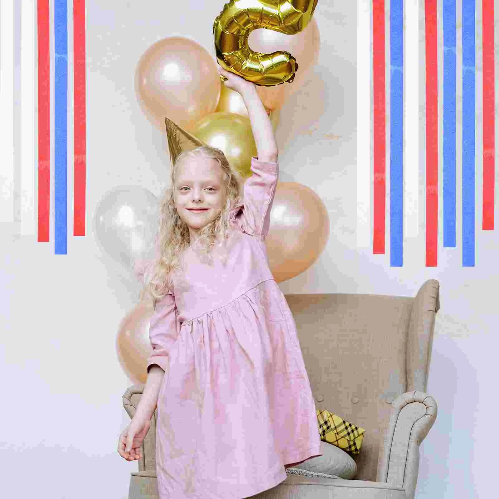 

6 Rolls Crepe Paper Streamers Crepe Paper Roll Red White Blue Colored Streamers Party for Home Birthday Wedding