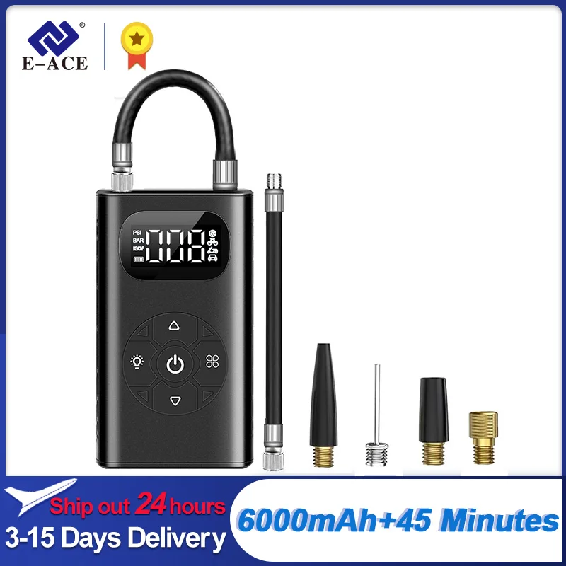 E-ACE портативный автомобильный воздушный компрессор 150PSI Электрический