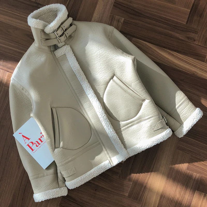 Мужская куртка из искусственного меха однотонная с воротником-стойкой верхняя