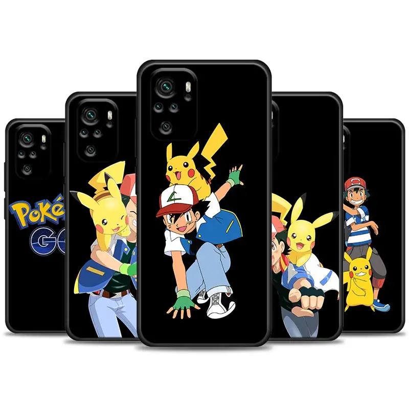 

Phone Case for Redmi Note 10 11 11S 11E 7 8 8T 9 9S 9T Pro Plus 4G 5G Soft Silicone Case Cover Anime Pokemon Ash