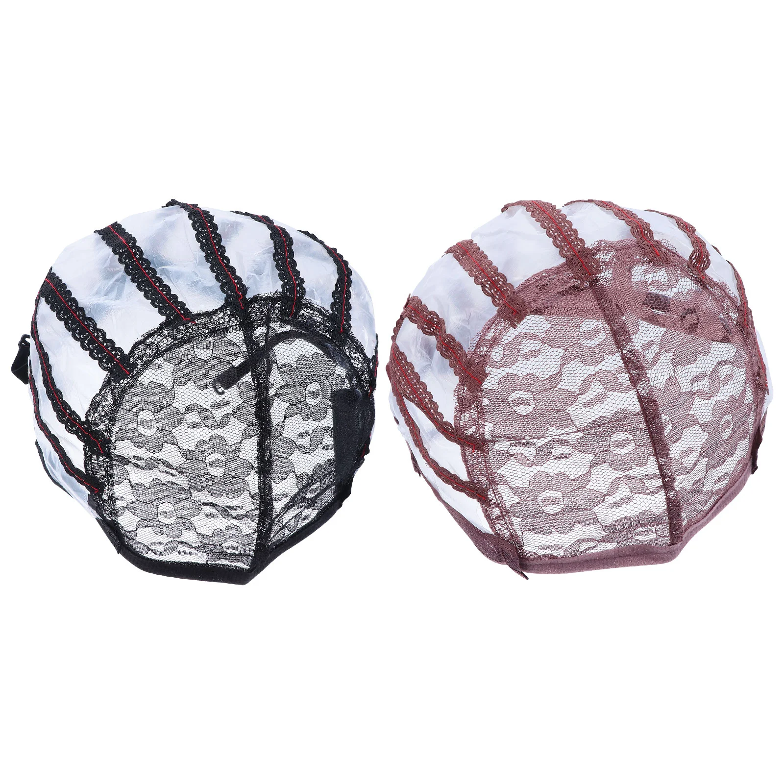 

Caplace Mesh Hair Makingfor Adjustable Dome Fullfront Net Caps Double Women Glueless Strap Hairnets Invisible Weaving Elastic