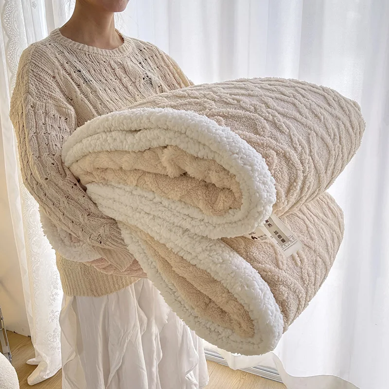 

Толстое Флисовое одеяло для кровати, двустороннее одеяло из овечьей шерсти, кашемировые клетчатые одеяла, зимний теплый чехол для дивана, детский чехол