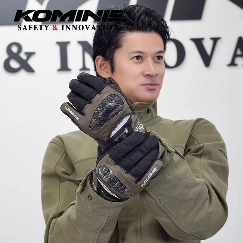 KOMINE GK-819 осенне-зимние мотоциклетные перчатки из козьей кожи водонепроницаемые