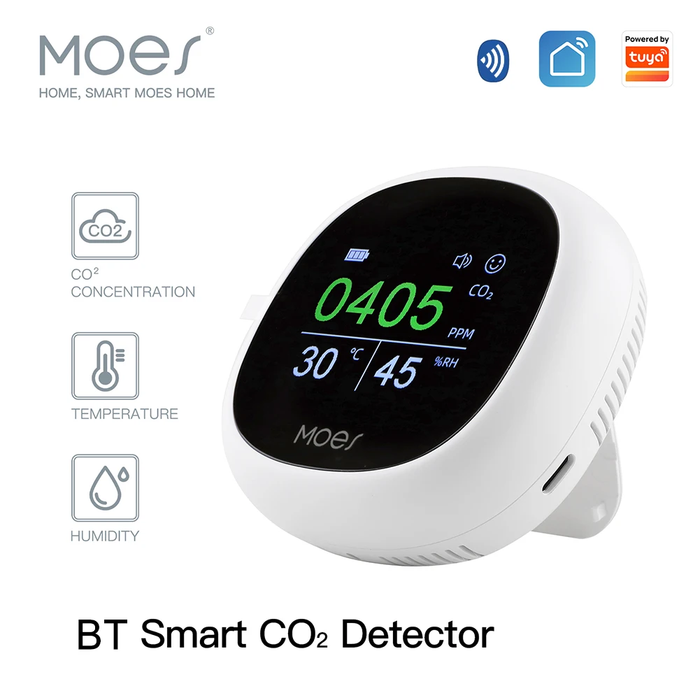 

Умный детектор CO2, Bluetooth-совместимый датчик температуры и влажности, датчик углекислого газа, измеритель для дома, отеля, школы, офиса