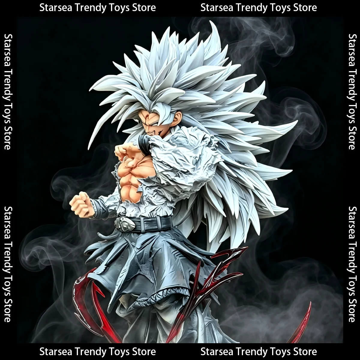 Фото Коллекционная фигурка JT Studio Dragon Ball SSJ5 Сон Гоку в позе «Доминант», подвижная, из ПВХ, 38 см / 14,96 дюйма, модель-игрушка, подарок №1