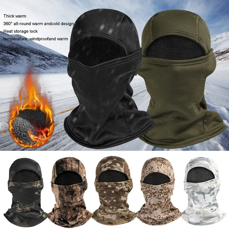 

Winter Military Tactical Balaclava Warm Fleece Thermal Ski Snowboard Face Mask Bicycle Cycling Hunting Airsoft Camo Hats Scarf