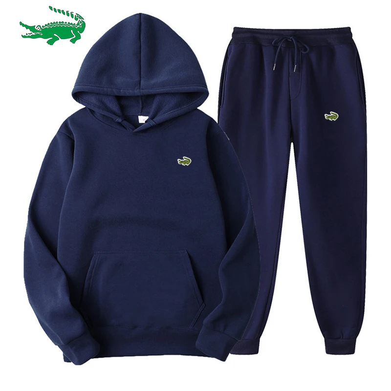 

Men's Tracksuit Jogger Sportswear Casual Sweatershirts Sweatpants Streetwear Pullover Solid Color Fleece Sports Suit Men Sets