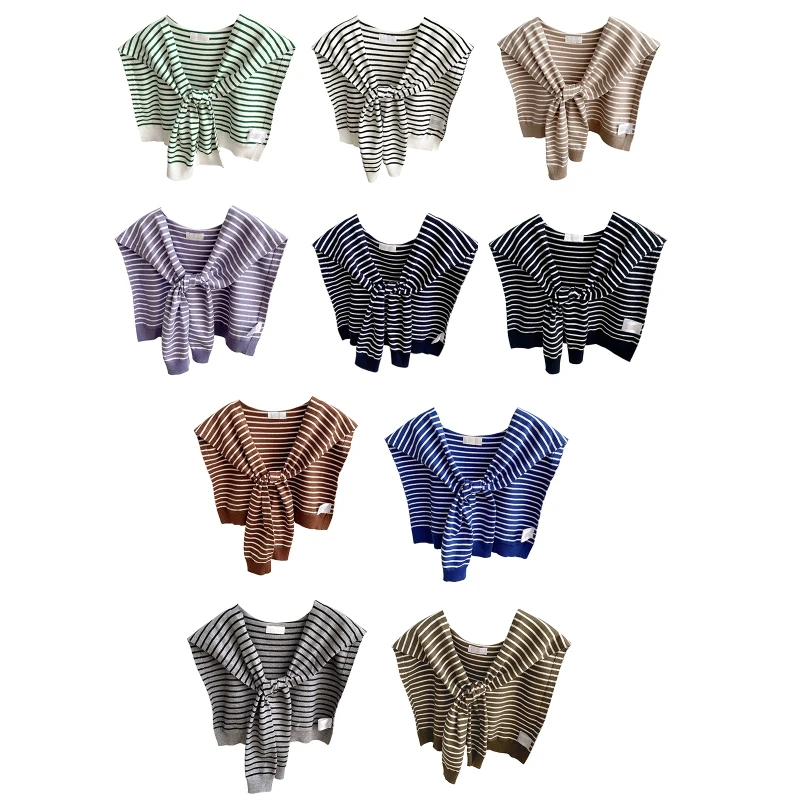 

Crochet Shawls And Wraps Striped Shoulder Wrap Scarf Shawl Wraps For Women