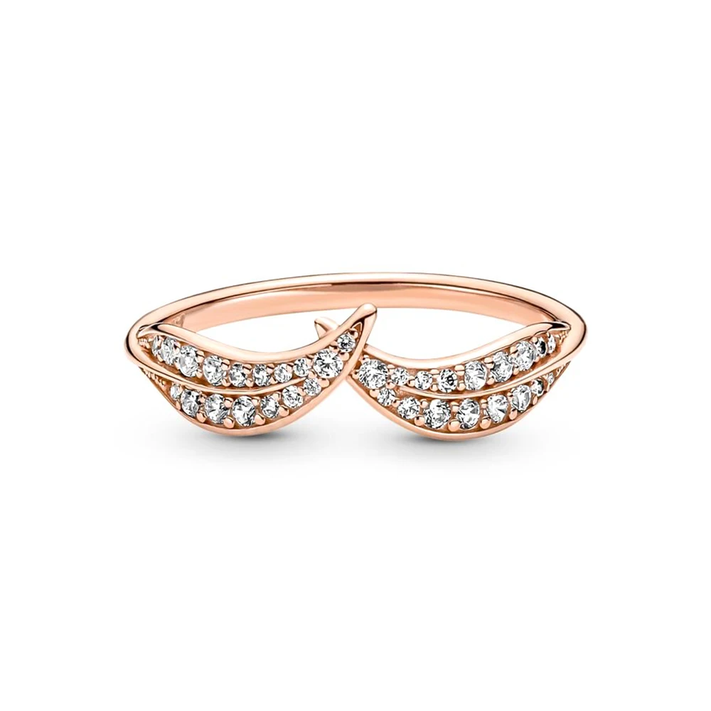 Pandora-Bague en argent regardé 925 avec sac pour femme, conception de niche, fouet élégant, feuilles de Rotterdam, bijoux fantaisie, cadeau