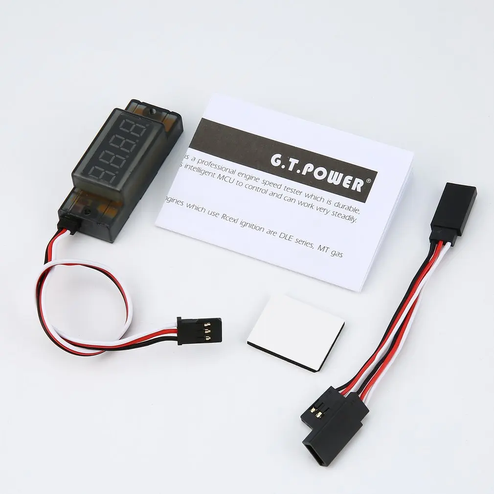 

GT Power RC Model Use Ignition Mini Tachometer Singal Trigger for Motor RPM Revolutions Speed Measurement Meter Tachometer