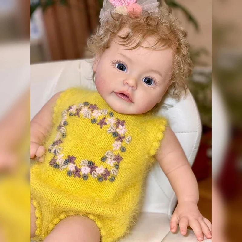

60CM Top Quality Real Baby Size Reborn Sue-Sue 3 Month Hand-Detailed Painting Bebe Doll with Hand Rooted Brown Hair 3D Skin Tone