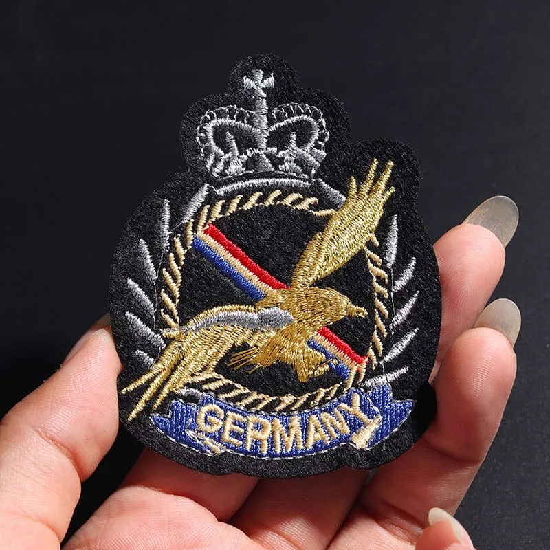 

German Army Shoulder Badge Size: 7.7 * 6CM patches Sewing Patch for Clothing Applique Fabric DIY Decor