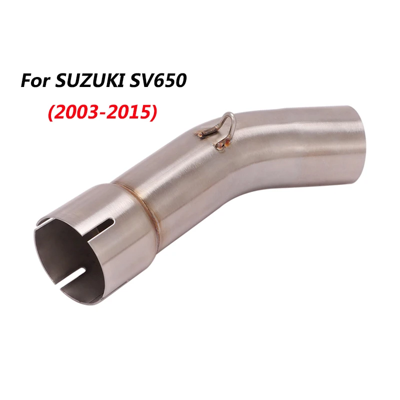 Slip On   Motorcycle Mid Connect Tube Middle Link Pipe Stainless Steel Exhaust System For SUZUKI SV650 2003-2015