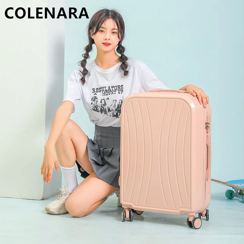 COLENARA Suitcase New Universal Large Capacity Trolley Case Set Strong and Durable Portable Handbag with Wheels Rolling Luggage