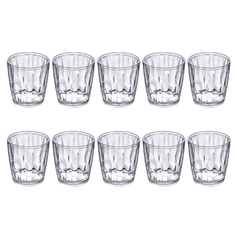 

10pcs Shatterproof Acrylic Water Tumblers Unbreakable Drinking Glasses Reusable Beer Champagne Cup Dishwasher Safe