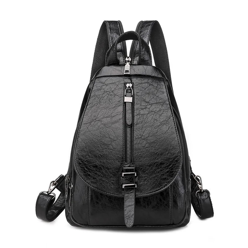 

Дизайнерский рюкзак для женщин, нагрудная сумочка из масляной вощеной кожи, модный дорожный Повседневный ранец