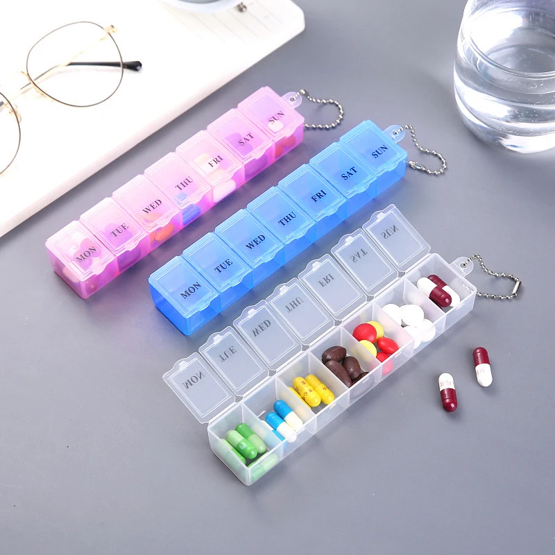 

7 Grids Travel Pill Box Holder Weekly Medicine Storage Organizer Container Drug Tablet Dispenser Independent Lattice Pill Case