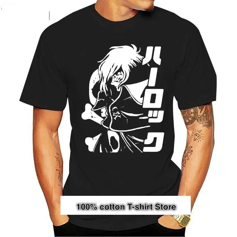 

Рубашка с аниме-капитаном Harlock Albator, изображение молодых девушек, хлопковая рубашка для мужчин, для вечеринок