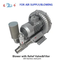 3hp vortex blowervacuum pump ring blowers for aquaculture fish shrimp prawn farm with pipe and filter