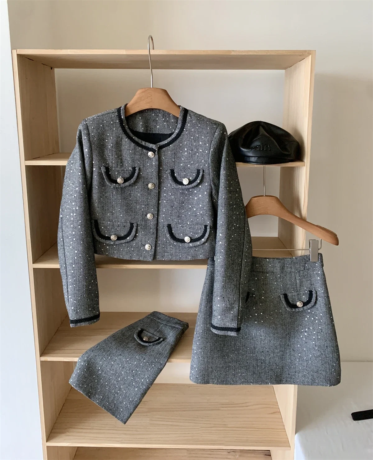 Осенне-зимнее светское пальто из 20% шерсти французская светская львица женский