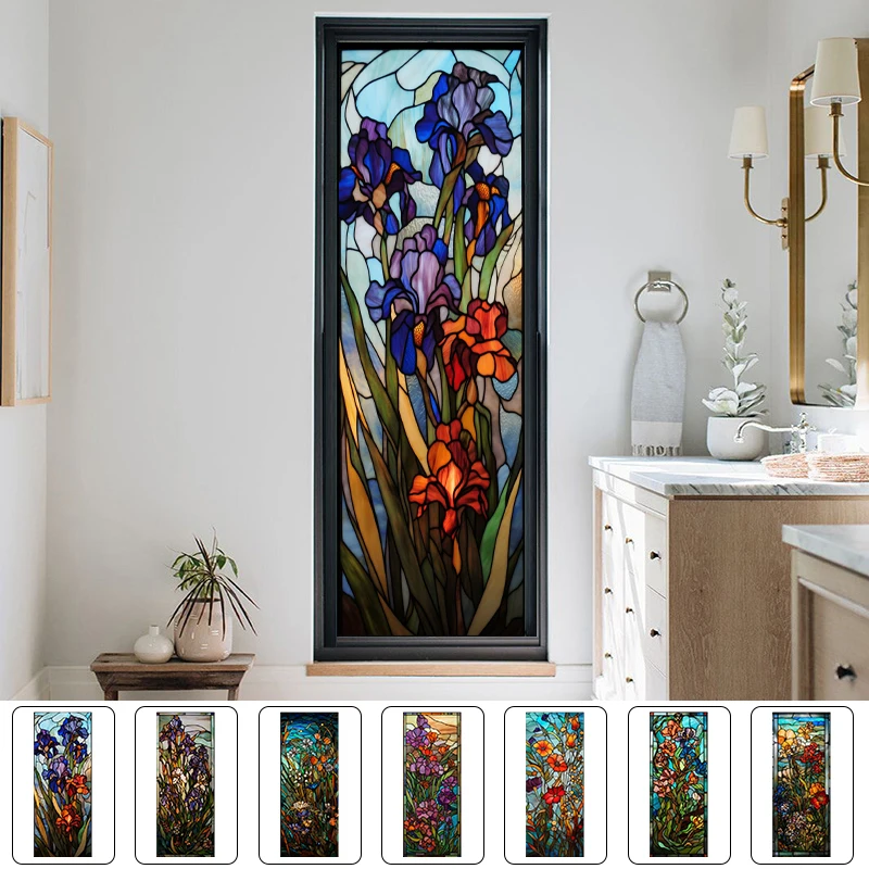 Красочная церковная витражная оконная пленка статическая липкая непрозрачная