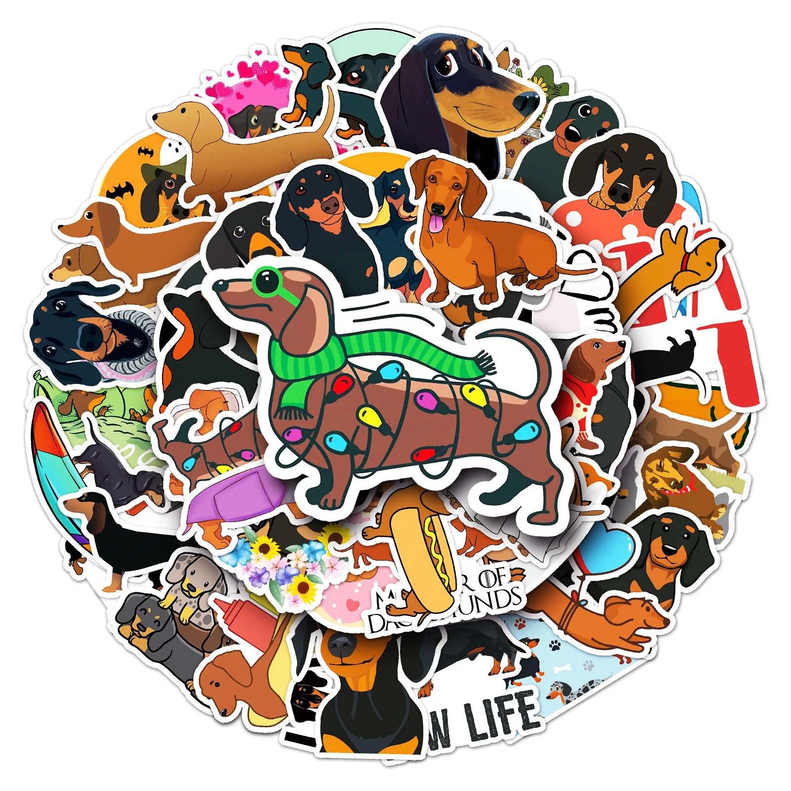 

Stickers Dachshund Dog Cartoon Picture Graffiti Sticker Kids Toys Notebook Laptop Car Motorcycle Phone Case Guitar Skate Guitar