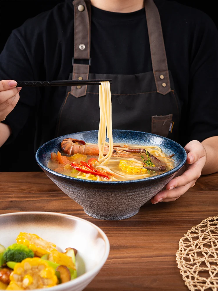 

Миска для лапши японская керамическая миска для рамен домашняя большая миска набор Коммерческая фарфоровая миска для супа посуда