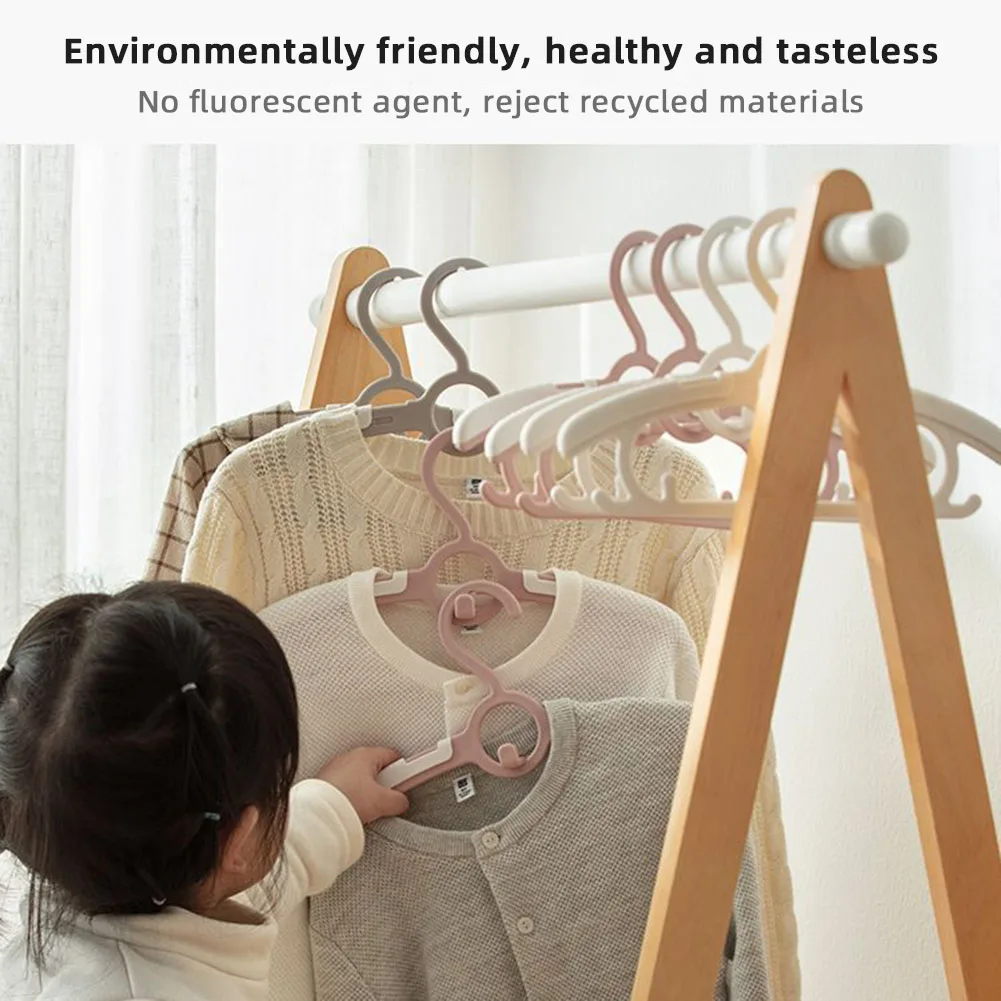 

10/pcs Kids Scalable Clothes Hanger Flexible Racks Plastic Clothing Display Kids Hangers Children Coats Cute Hanger Organizer