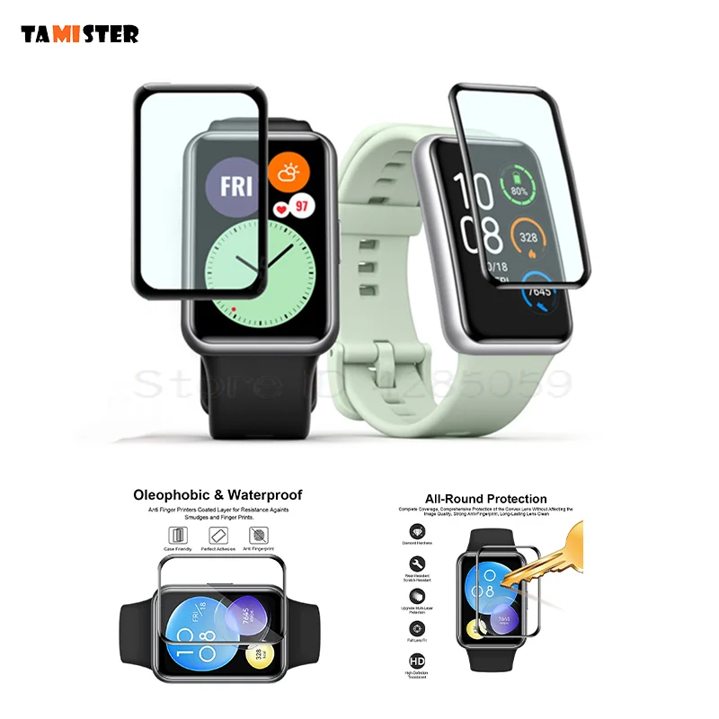 

2pcs 3D Soft Flexible Protective Film For Huawei Watch Fit 2 / Fit Smart Watch Screen Protector Films Clear TPU Soft Cover