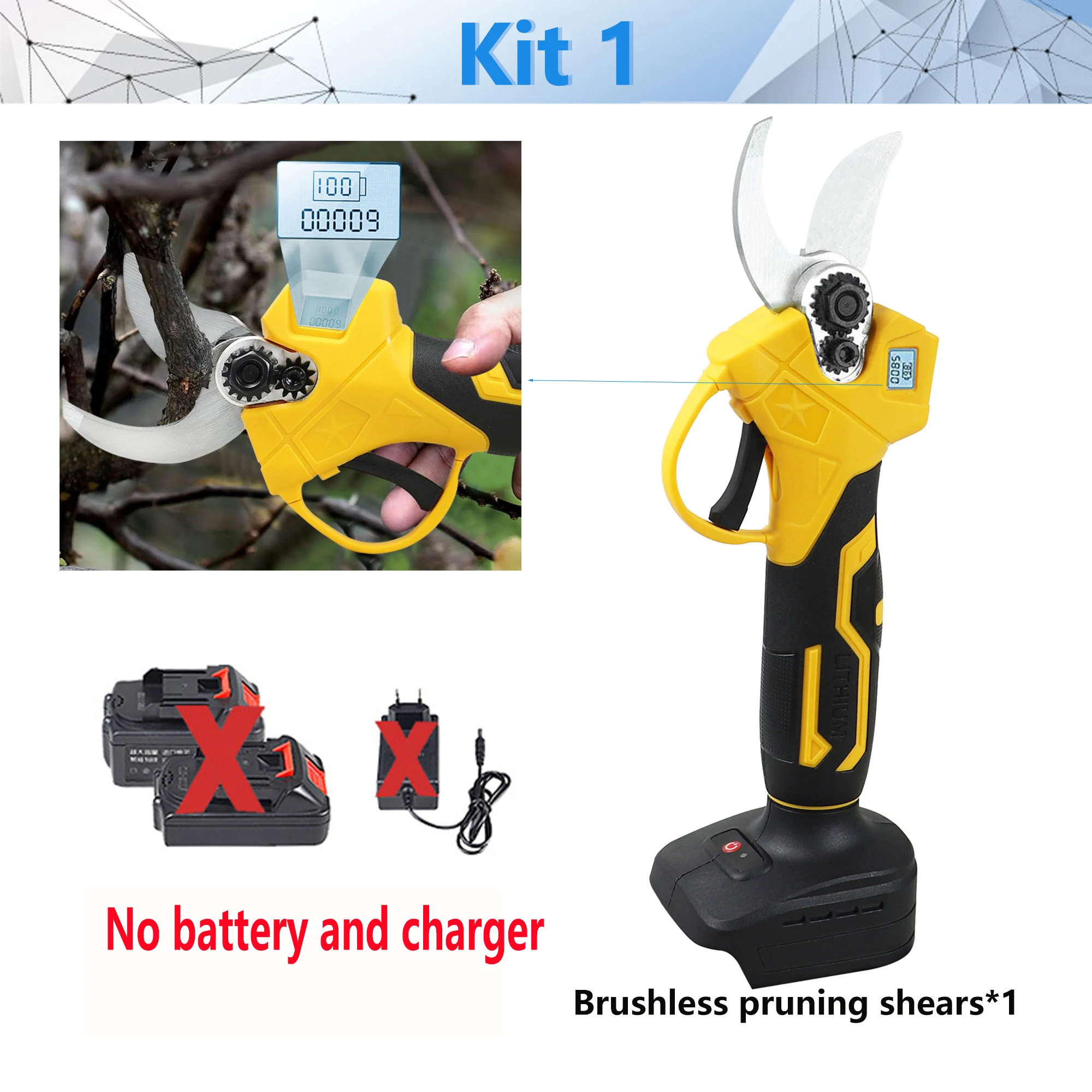 

Ножницы NEWONE Беспроводные для обрезки фруктов, 18 в, с ЖК-дисплеем