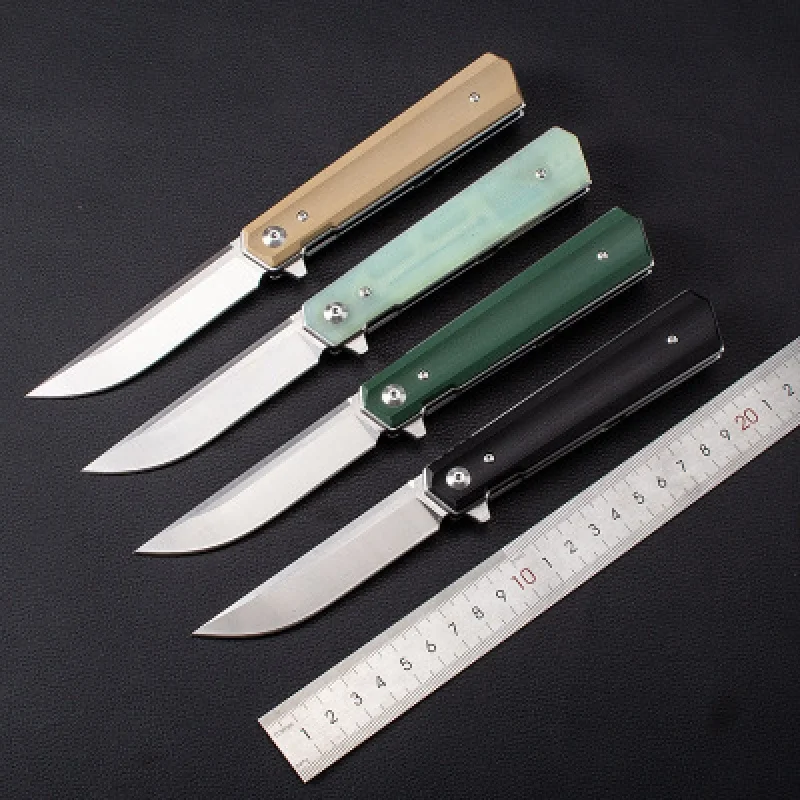 

High Quality Outdoor G10 Composite Fiber Knife 9cr18 Stainless Steel High Hardness Gift Collection Folding Knife