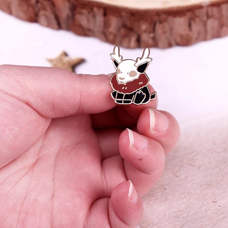 Брошь медная Kawaii Deer Monster