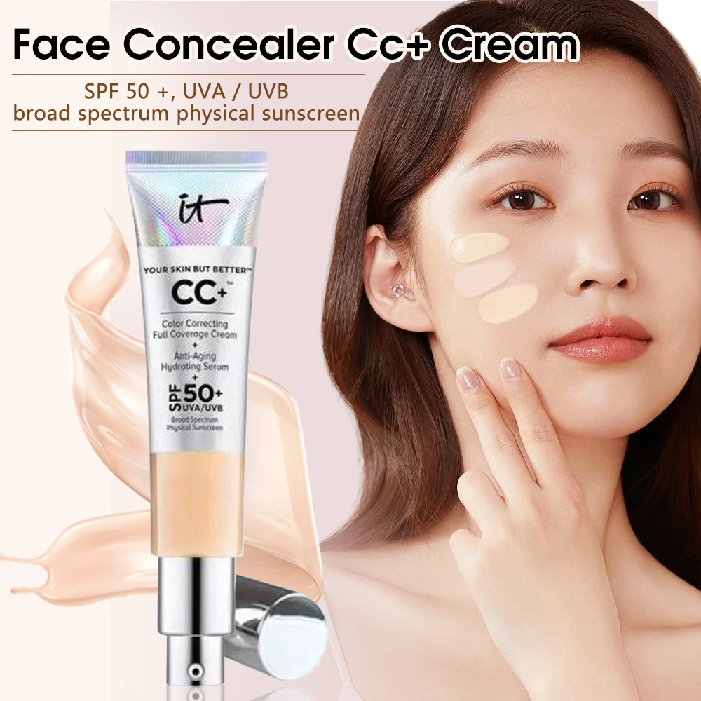 

Cosmetic CC Cream For Dry Skin Sunscreen Moisturizing Concealer Smooth Natural Makeup Brightening Skin Color Light Beauty Makeup