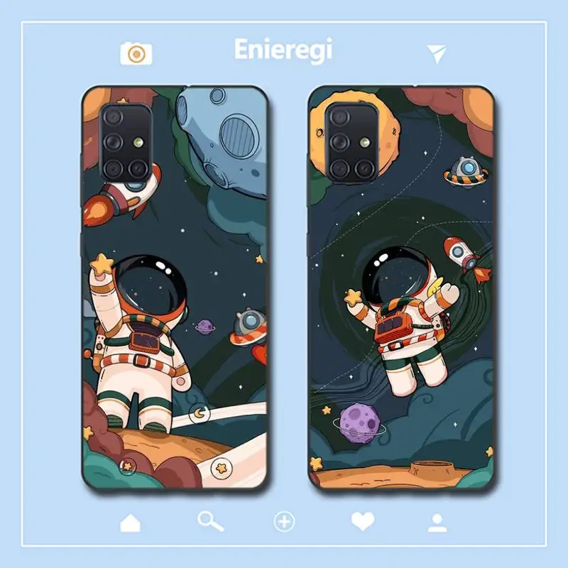 

Star Astronaut Cute Phone Case for Samsung A51 A30s A52 A71 A12 for Huawei Honor 10i for OPPO vivo Y11 cover