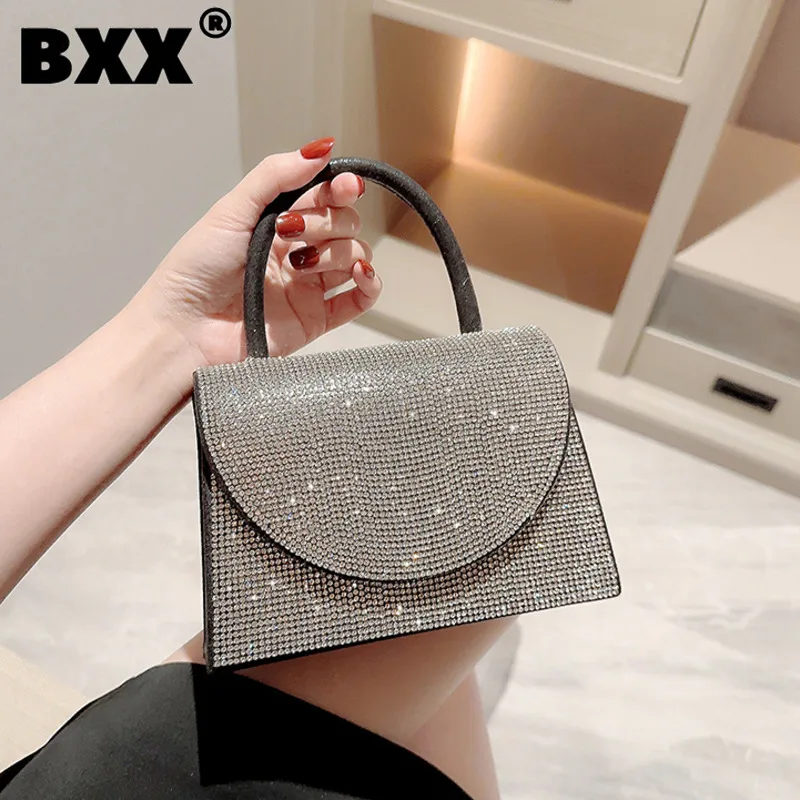 

[BXX] New Fashion Dinner Party Bag For Women Diamonds Handbag Casual Simple Shoulder Trendy Mobile Bags 2023 Summer 8AB324