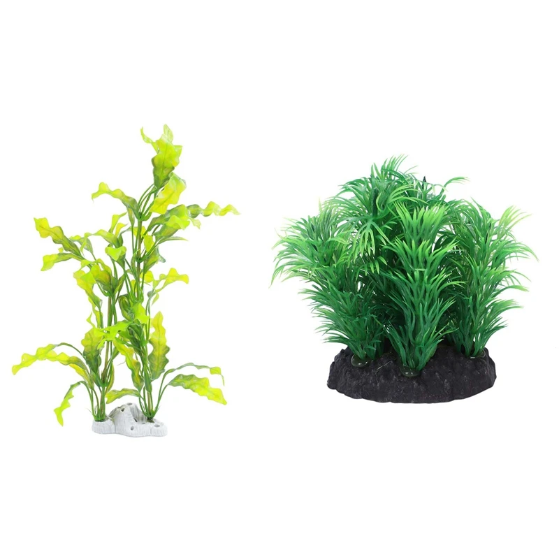 

Пластиковые искусственные Подводные зеленые растения, аквариум, зеленая трава, 15,7 дюйма и 8 см, 2 шт.