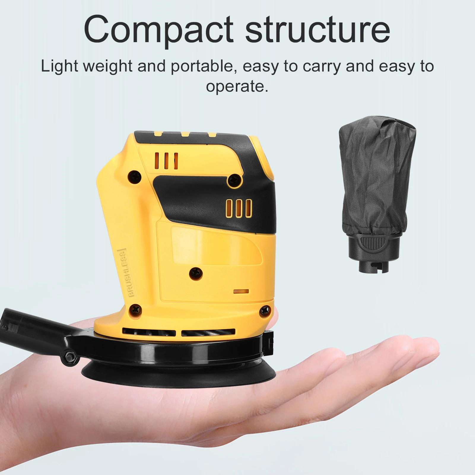 Беспроводной орбитальный шлифовальный станок с бесщеточным двигателем 125 мм