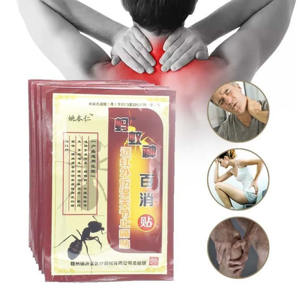 

80pcs Black Ant Medicated Patches Medicine Knee Pain Relief Brace Adhesive Patch Joint Back Medicated Pain Relieving Brace