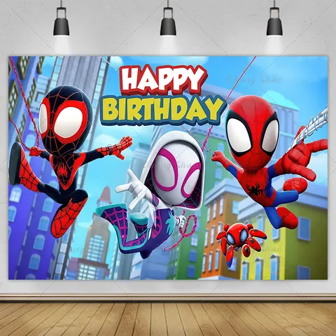 Фон для фотосъемки MINISO Spiderman и его друзья