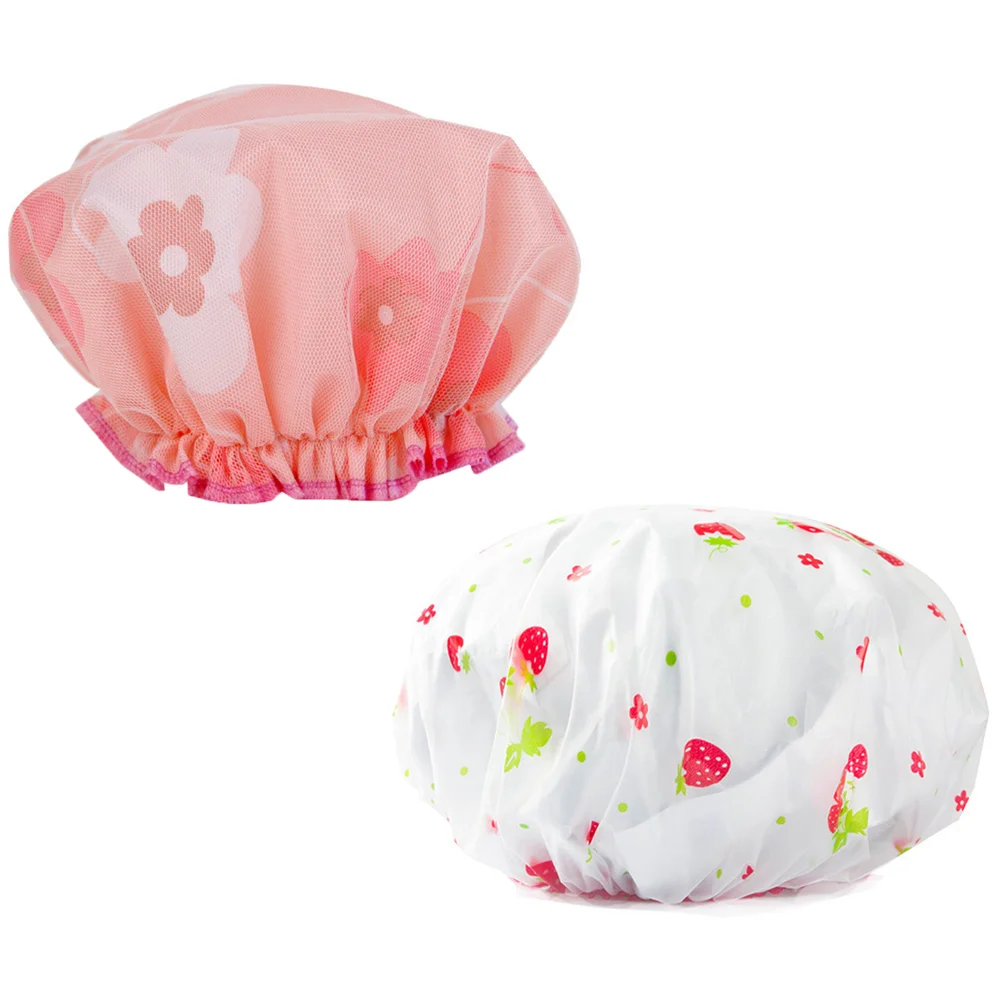 

2pcs Caps Elastic Thickened Hat SPA Hats Bath Hats Bath for