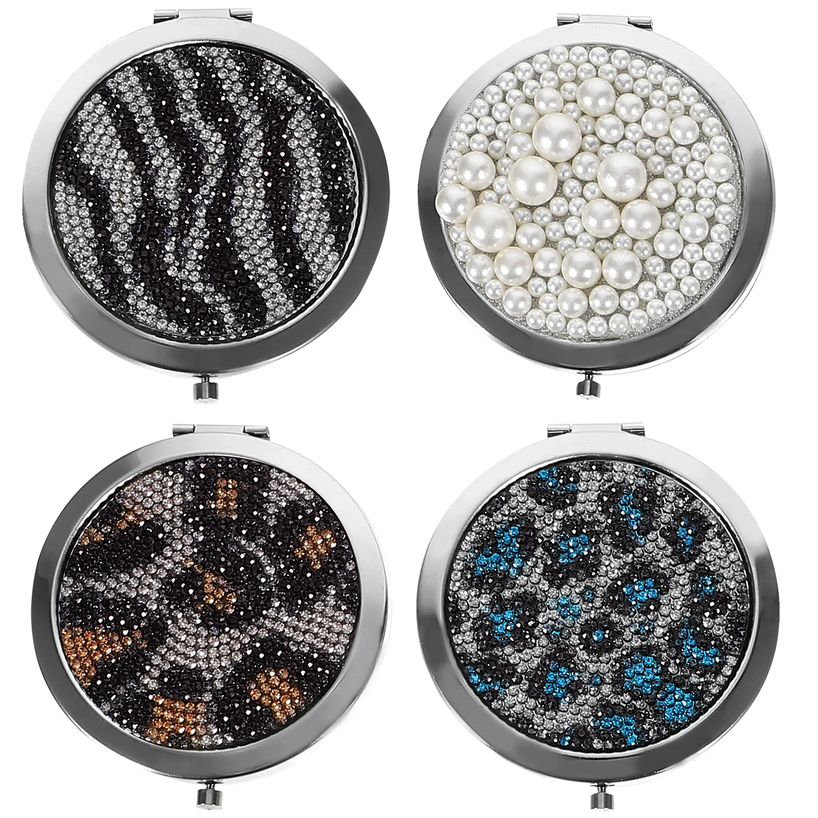 

4 Pcs Compact Mirror Vintage Pocket Bride Purse Vanity Bridal Metal Mini Bridesmaid