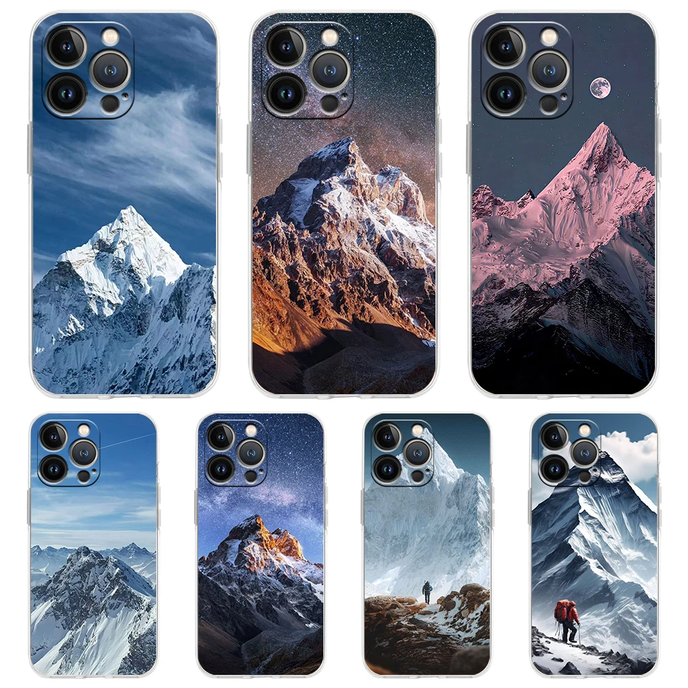Роскошный чехол для телефона Everest Mountain World First iPhone 16 15 14 13 12 11 Pro Max XS X XR SE 7 8 Plus
