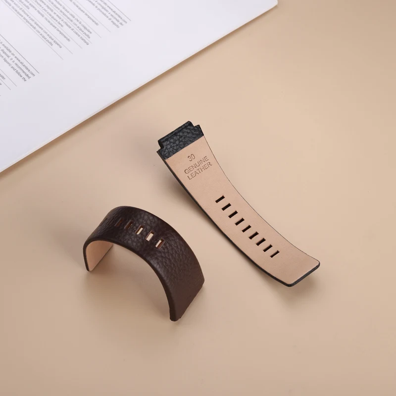 28x20mm 30x20mm 30x22mmConvex Mouth Genuine Leather Watchband for Diesel DZ1089 DZ1123 DZ1132 Watch Strap men's Bracelet band