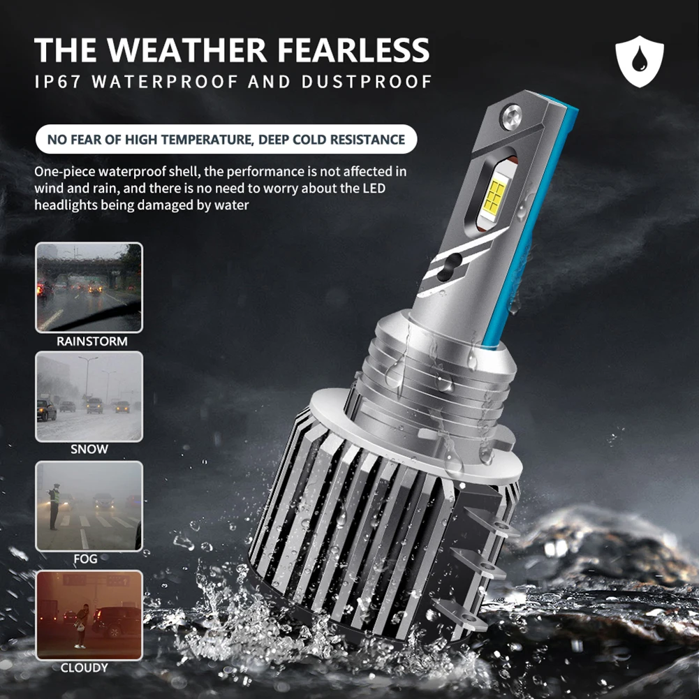 2PCS Car LED Bulb H15 Headlight 80W High 20000LM 6000K White Fast Heat Dissipation Waterproof for BMW Mercedes Benz Golf - купить по