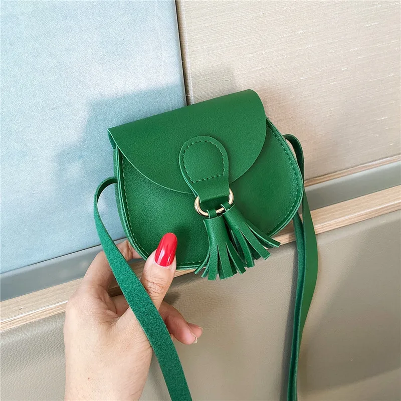 

Girls Tassel Small Shoulder Bag Fashion New Children Kids Sweet PU Leather Waist Bag Play Travel Portable Bag Crossbody Handbags