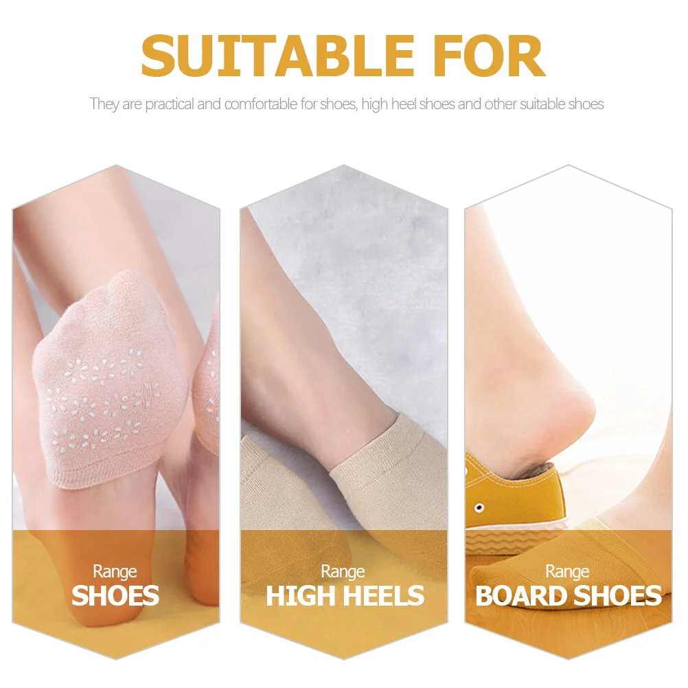 4 Pairs Socks Impo Sandals Women Anti- Invisible Anti-skid Women's High Heel Spandex Wear-resistant Half Miss