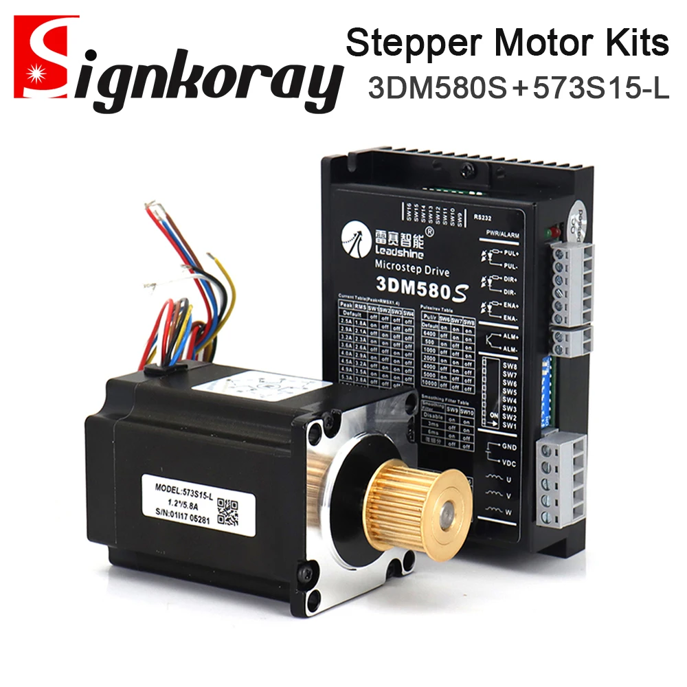 3-фазный шаговый драйвер SignkoRay Leadshine, двигатель 573S09-L 0,9n. m 573S15-L 1,3n. m для лазерной режущей машины Co2