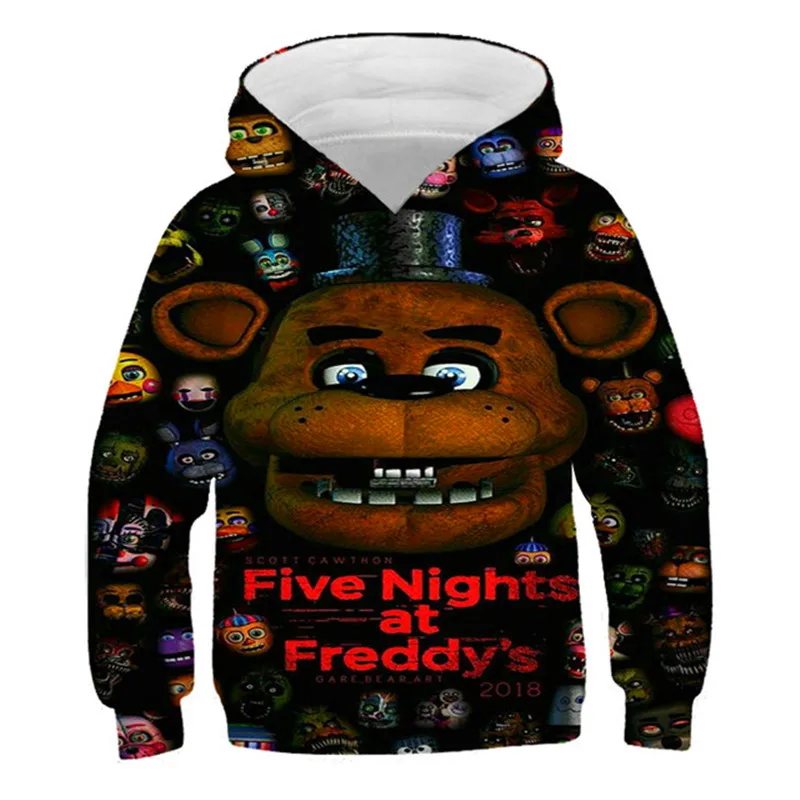 Kid Horror Game Night At Freddy Clothing Boys Sweatshirt Game 3D Print Hoodie Funny Anime Long Sleeve Pullovers Girl Streetwear images - 6